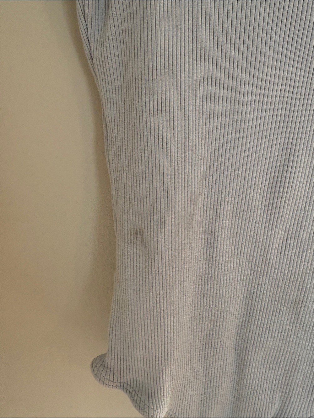 Francesca's Collections Light Blue Ribbed Ruffle-Strap Bodysuit - Picture 3 of 5